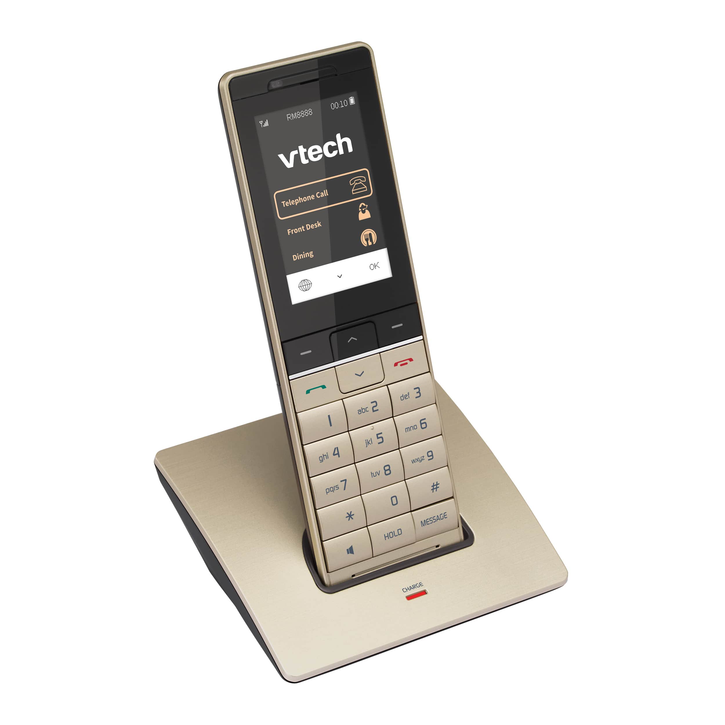 Image of 1 Cordless Color Handset and Slim Charger | PMX-S5420 HC-S Champagne Gold/Black